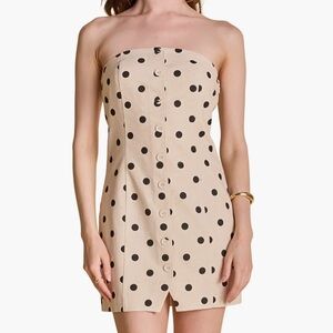 Polka Dot Cotton & Linen Mini Sundress- BRAND NEW